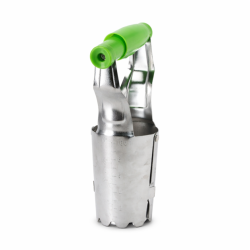 Plantator manual pentru bulbi de flori cu mecanism cu arc si maner ergonomic