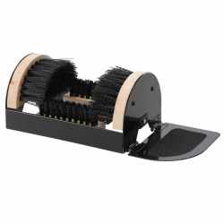 Curatator incaltaminte cu perii pentru exterior, cadru metalic si baza din lemn, 23x15x11 cm
