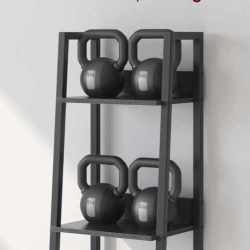 VASAGLE Biblioteca tip scara cu 5 rafturi, design industrial, cadru metalic si rafturi din PAL, 34x30x170 cm, negru