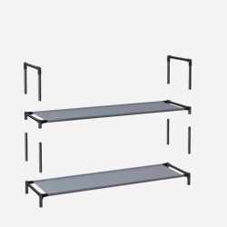 SONGMICS Pantofar cu 10 niveluri, cadru metalic si rafturi textile, 28x45x173 cm, gri