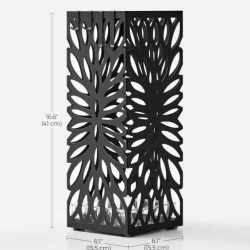 SONGMICS Suport pentru umbrele, metalic, cu recipient apa si carlige, 16x16x41 cm, negru