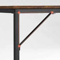 VASAGLE Birou calculator cu blat din PAL, cadru metalic, stil industrial, 120x60x75 cm, maro rustic