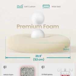 SONGMICS Scaun de birou ergonomic reglabil cu spatar mesh si suport lombar, maxim 120 kg, 64x64x107 cm, bej