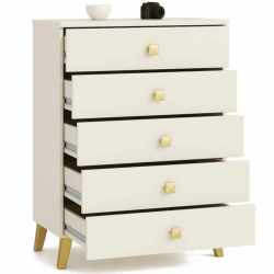 Comoda MOBI K-05, 5 sertare, 60x37x89 cm, casmir cu detalii aurii