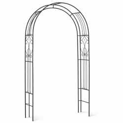 Pergola gradina pentru plante cataratoare, structura din otel, 145x38x240 cm, verde