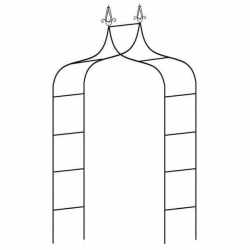 Pergola gradina, metalica cu varfuri decorative, structura otel, 150x37x240 cm, negru