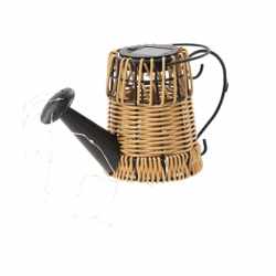 Lampa solara gradina tip stropitoare ratan, 33 LED alb cald, panou solar, IP44, 110 cm, maro