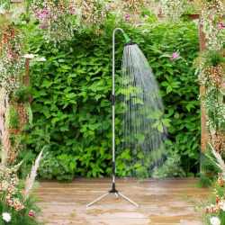 Dus de gradina pe trepied cu conectare la furtun, reglabil pe inaltime, utilizare exterior, 210 cm