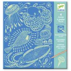 Joc creativ de razuit planse fluorescente In adancul oceanului, Djeco
