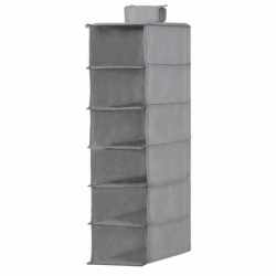 Organizator dulap Sersimo, 6 compartimente, textil, 120cm, gri
