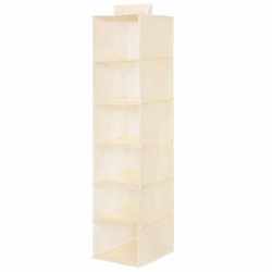 Organizator dulap Sersimo, 6 compartimente, textil, 120cm, crem