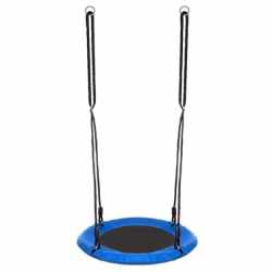 Leagan tip cuib Sersimo NS13, diametru 60cm, inaltime reglabila, pentru exterior, sarcina 100 kg, Albastru Negru