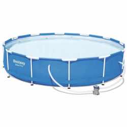 Piscina cadru metalic Bestway, 366x76 cm, 6500 litri, cu pompa de filtrare
