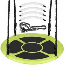 Leagan tip cuib Sersimo NS22, diametru 110cm, inaltime reglabila, pentru exterior, sarcina 150 kg, Verde Negru