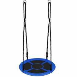 Leagan tip cuib Sersimo NS24, diametru 110cm, inaltime reglabila, pentru exterior, sarcina 150 kg, Albastru Negru