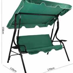 Leagan balansoar gradina Sersimo Modena, 3 locuri, 220kg, verde