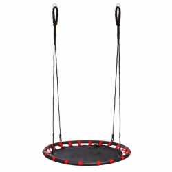 Leagan tip cuib Sersimo NS5, diametru 110cm, inaltime reglabila, pentru exterior, sarcina 100 kg, Rosu Negru