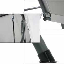 Leagan balansoar gradina Sersimo Cosenza, 3 locuri, 220kg, gri deschis