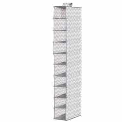 Organizator dulap Sersimo, 10 compartimente, textil, 120cm, alb gri