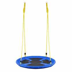 Leagan tip cuib Sersimo NS15, diametru 110cm, inaltime reglabila, pentru exterior, sarcina 150 kg, Albastru Negru