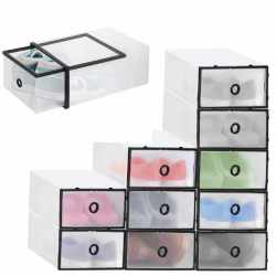 Set 10 cutii organizare pentru pantofi, 33x23x13, transparent