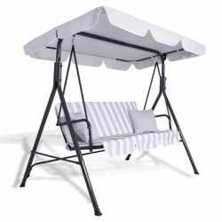 Leagan balansoar gradina Sersimo Siena, 3 locuri, 220kg, gri