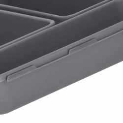 Organizator sertar bucatarie, 8 piese, gri