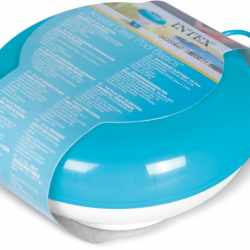Dispenser chimic plutitor pentru piscina Intex 29040NP, 13 cm, plastic PP, alb si albastru