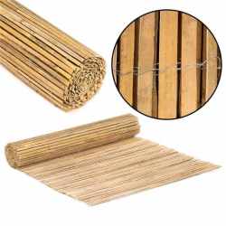 Panou paravan gard din bambus natural, inaltime 180 cm, lungine 300 cm, lamele 15mm, maro natur