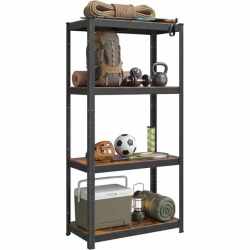 SONGMICS Raft depozitare metalic cu aspect elegant, 5 niveluri, reglabil, 520 kg, 40x80x160 cm, maro rustic si negru