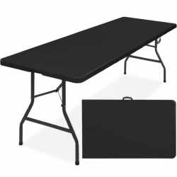 Masa dreptunghiulara pliabila multifunctionala, pentru gradina sau evenimente, 240x75x74 cm, negru