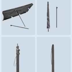 SONGMICS Umbrela terasa sau gradina reglabila, inclinare 2 directii, protectie UV UPF 50+, husa inclusa, 230x150 cm, gri