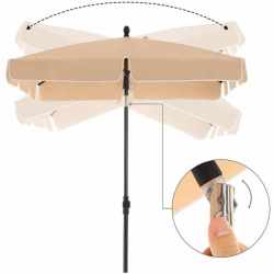 SONGMICS Umbrela terasa sau gradina reglabila, inclinare 2 directii, protectie UV UPF 50+, husa inclusa, 230x150 cm, maro taupe
