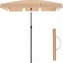 SONGMICS Umbrela terasa gradina sau plaja, inclinare 2 directii, protectie UV UPF 50+, 180x125 cm, maro taupe