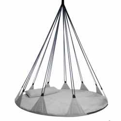 Leagan de gradina XXL Sersimo, suspendat tip pat, 150cm, gri