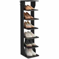 VASAGLE Raft de pantofi, pentru spatii inguste, 6 nivele, 30x26x110 cm, negru