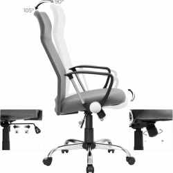 SONGMICS Scaun de birou ergonomic, reglabil pe inaltime, functie balans, maxim 120 kg, 63x63x120 cm, gri