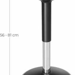 SONGMICS Taburet birou ergonomic, inclinare multidirectionala, rotativ 360°, reglabil pe inaltime 56-81 cm, negru