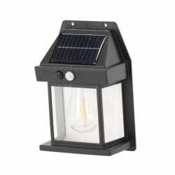 Lampa solara LED cu senzor miscare si crepuscul, 50 LED, 500 lm, 12x17x6 cm, negru
