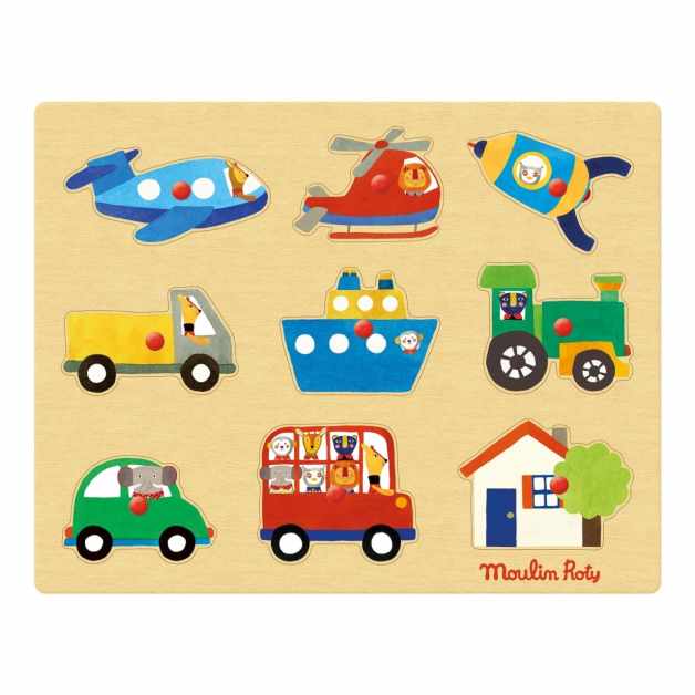 Puzzle cu buton Vehicule