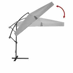 Umbrela gradina cu inclinare reglabila, cupola cu protectie UV, husa protectie, diametru 300 cm, gri