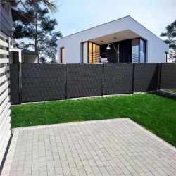 Panou de gard pentru intimitate in gradina, PVC, 50 x 0.05 m, gri antracit
