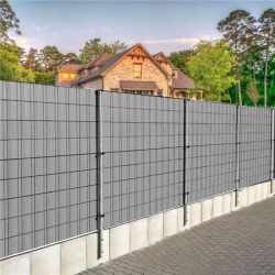 Panou de gard pentru intimitate in gradina, PVC, 50 x 0.05 m, gri