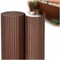 Panou de gard pentru intimitate in gradina, lamele PVC ce imita bambusul, protectie UV, 500x100 cm, maro