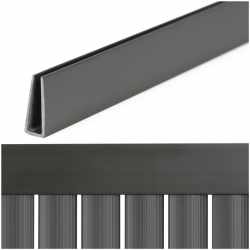 Profil mascare PVC pentru panou de gard, 100 cm, protectie margine, gri