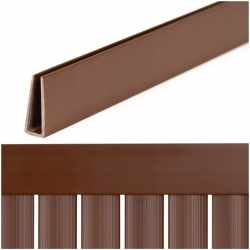 Profil mascare PVC pentru panou de gard, 100 cm, protectie margine, maro