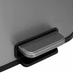 Cos de gunoi cu pedala 5Five din otel inoxidabil mat, 5L, galeata interioara detasabila, 24x20x29 cm, gri