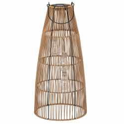 Lampion solar decorativ 55 cm, iluminare ambientala LED, model cu decupaje, pentru gradina sau terasa, maro