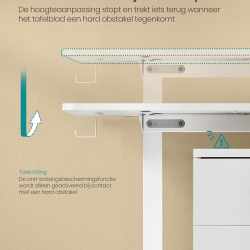 SONGMICS Birou electric reglabil pe inaltime, 120x60x(72-120) cm, memorie 4 pozitii, USB-C, cadru metalic, alb
