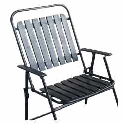 Scaun gradina pliabil cu cadru metalic si sezut PP, maxim 110 kg, 63x55x90 cm, negru